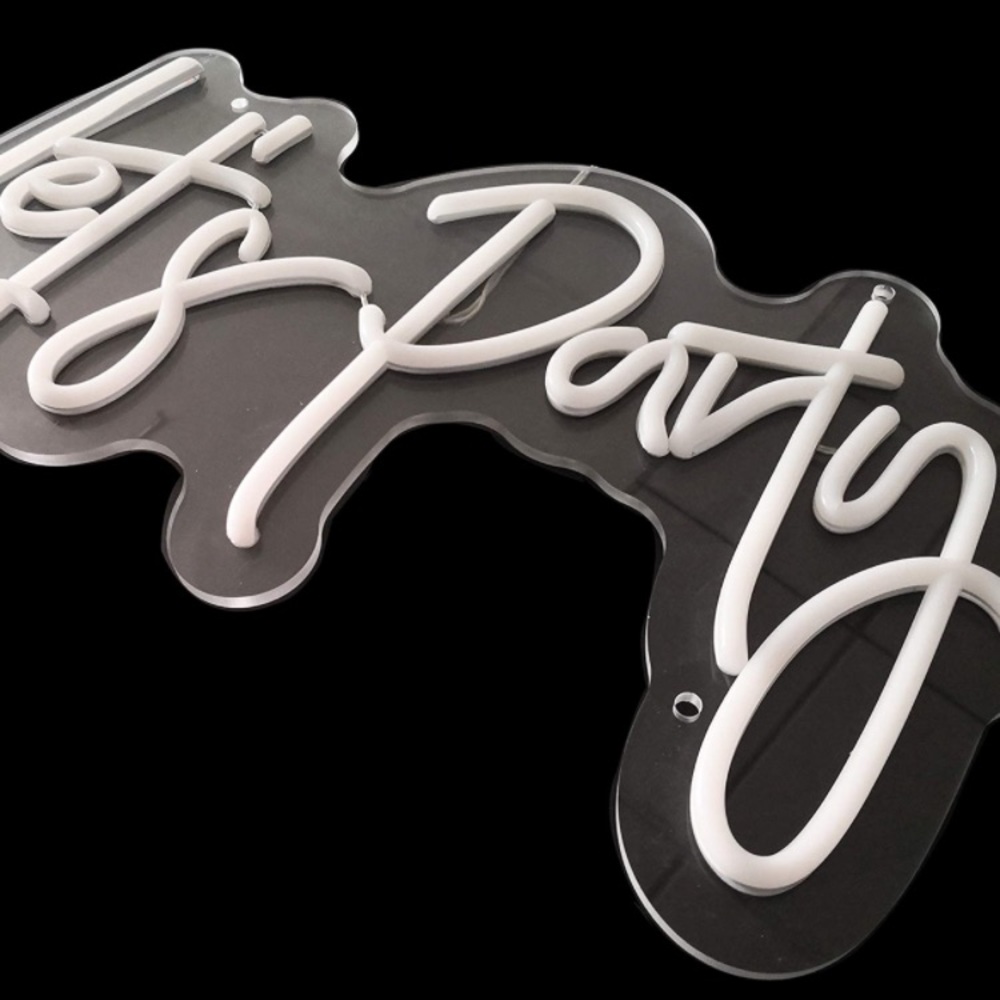 Let’s Party White Neon LED Wall Trendy Decor Birthday/Graduation/Wedding Sign - Picture 4 of 10